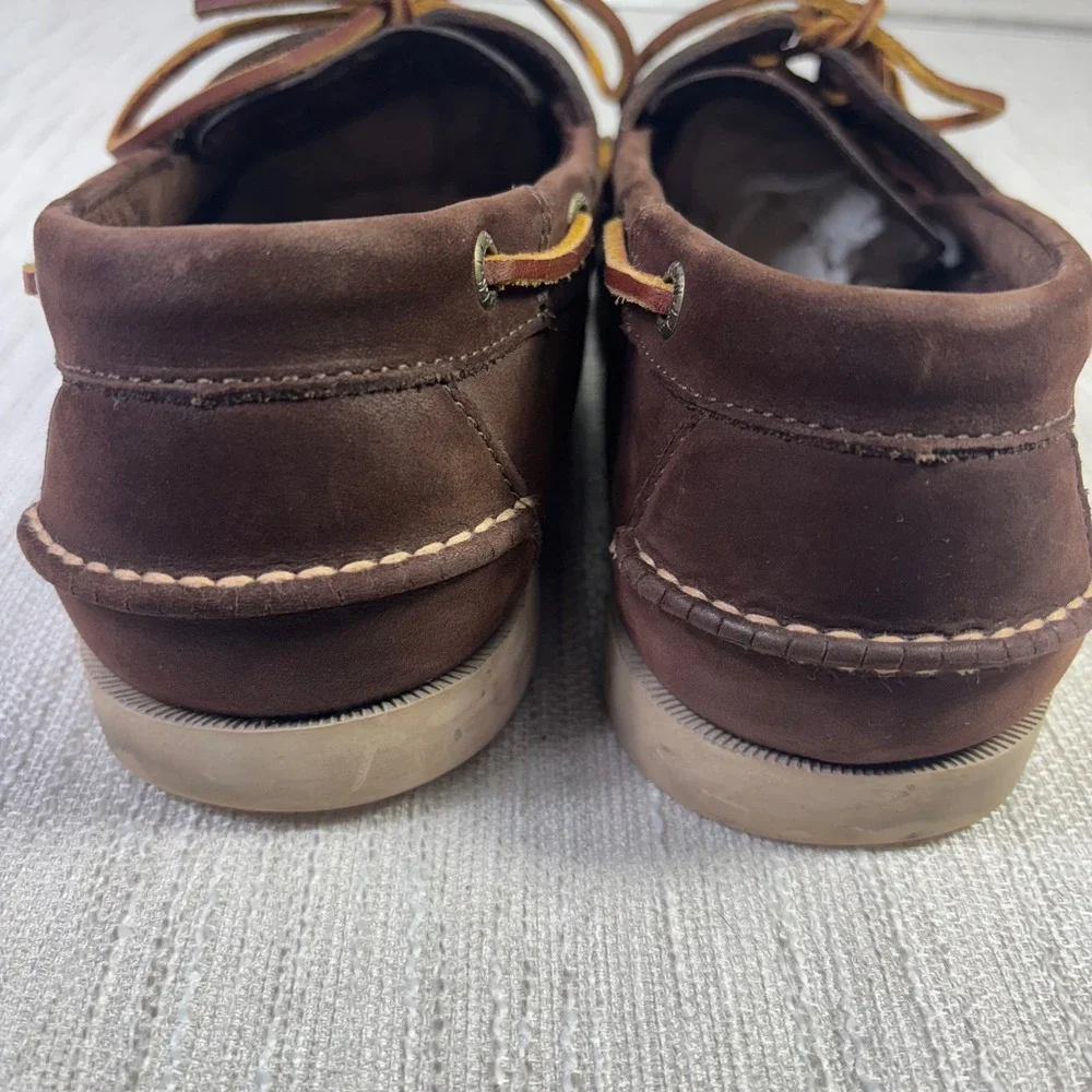 LL‎ Bean Casco Bay Boat Shoes Mens Dark Brown Nubuck Leather Loafers Deck Shoes